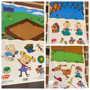 Set Of 3 NOS 1997 Blockbuster Play Pak Nickelodeon Rugrats Window Clings NEW VTG